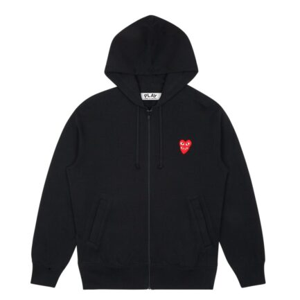 Play Comme des Garçons Double Red Heart hoodie