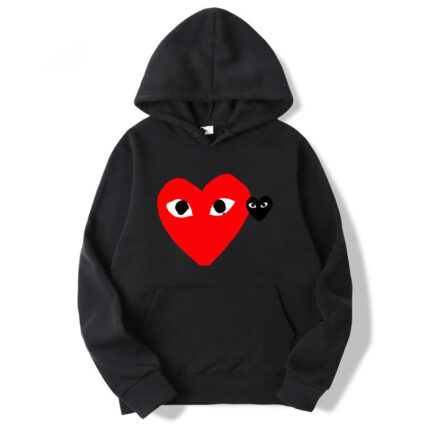 Red And Gray Heart Cdg Hoodie