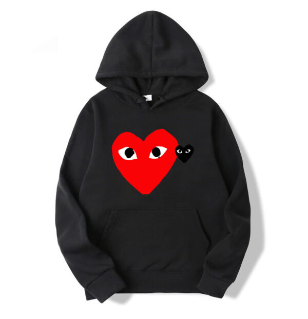 Red And Gray Heart Cdg Hoodie